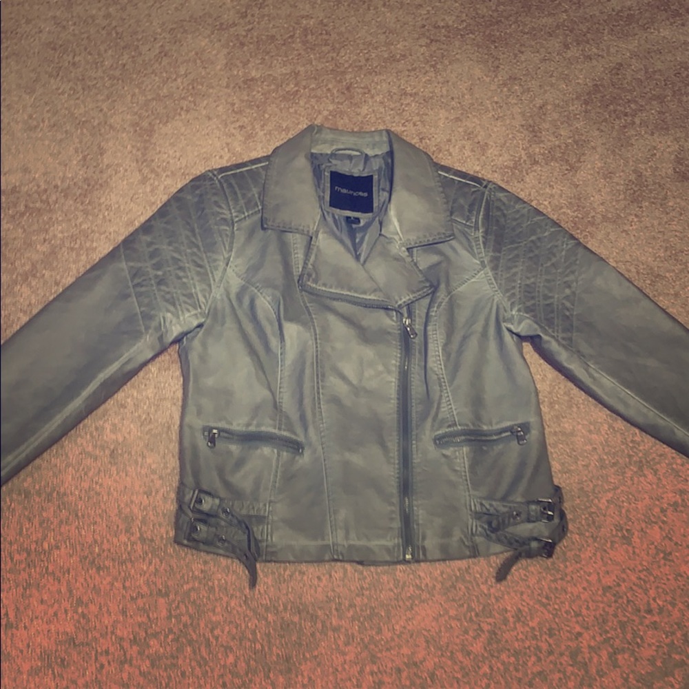 Maurice’s grey faux leather jacket